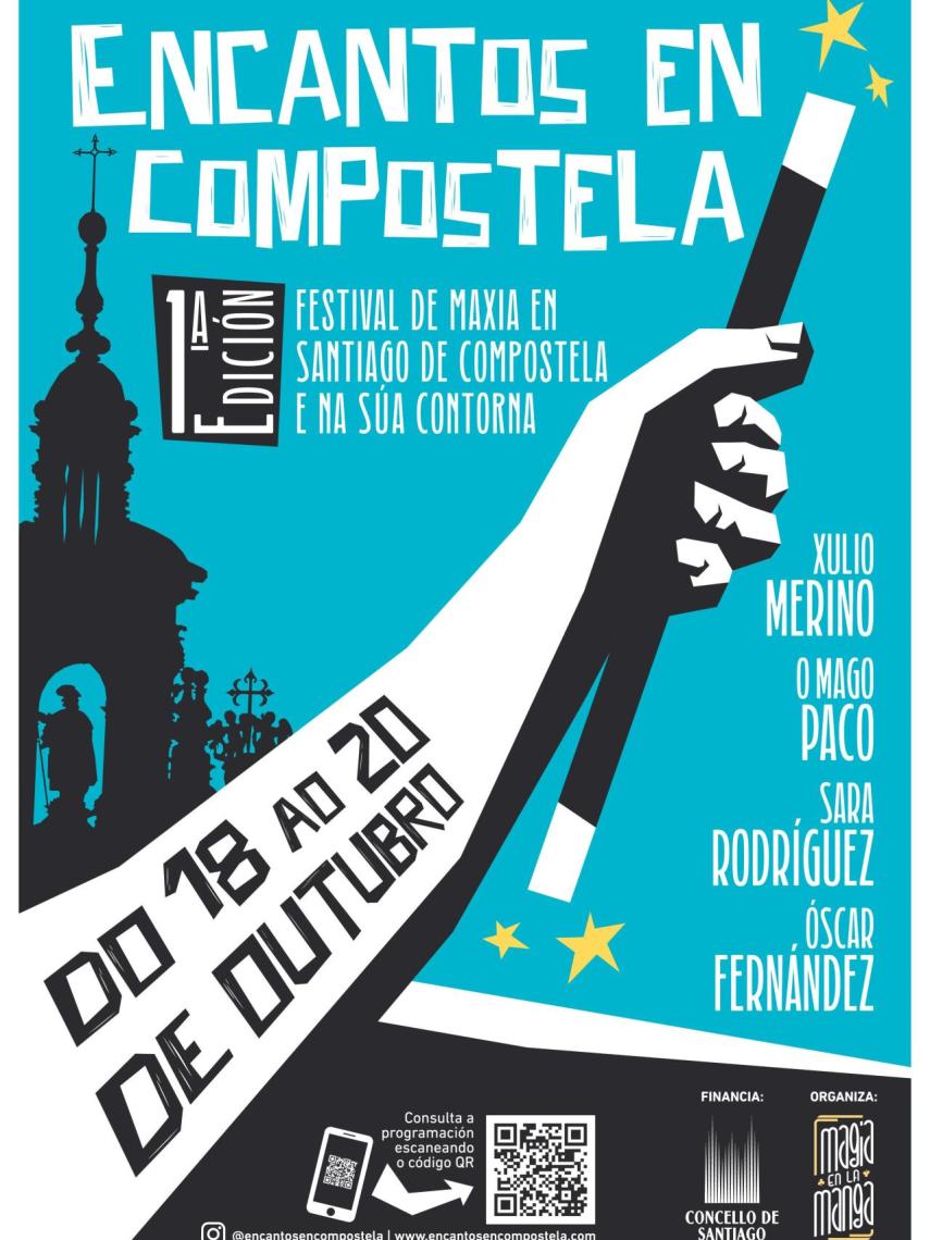 Cartel del festival de magia 'Encantos en Compostela'.