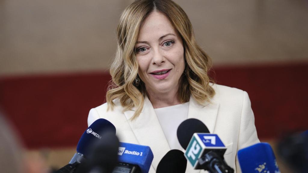 Italian Prime Minister Giorgia Meloni during a summit in Brussels