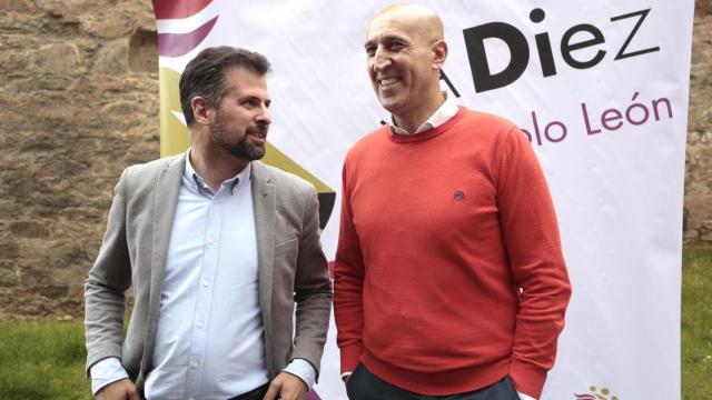 El secretario general del PSOE de Castilla y León, Luis Tudanca, y el alcalde de León, José Antonio Diez, en un acto de las elecciones municipales de 2023