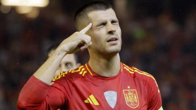 Morata celebra su gol ante Serbia.