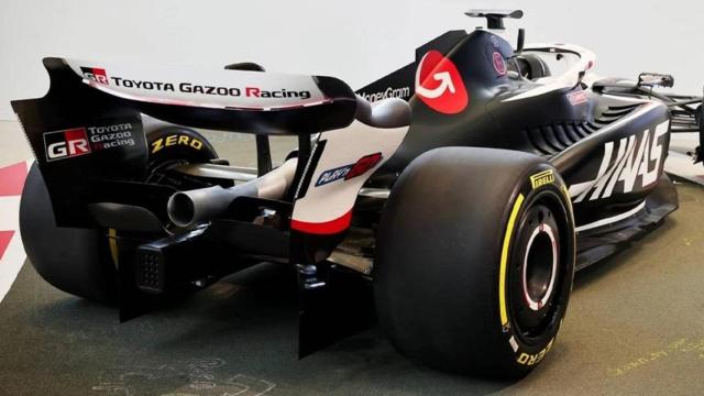 Imagen del monoplaza de Haas con el patrocinio de Toyota