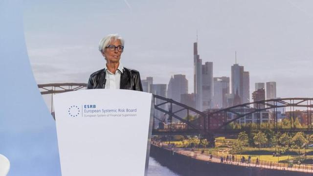 Christine Lagarde, presidenta del BCE, a finales de septiembre en la octava conferencia de la Junta Europea de Riesgo Sistémica (JERS).