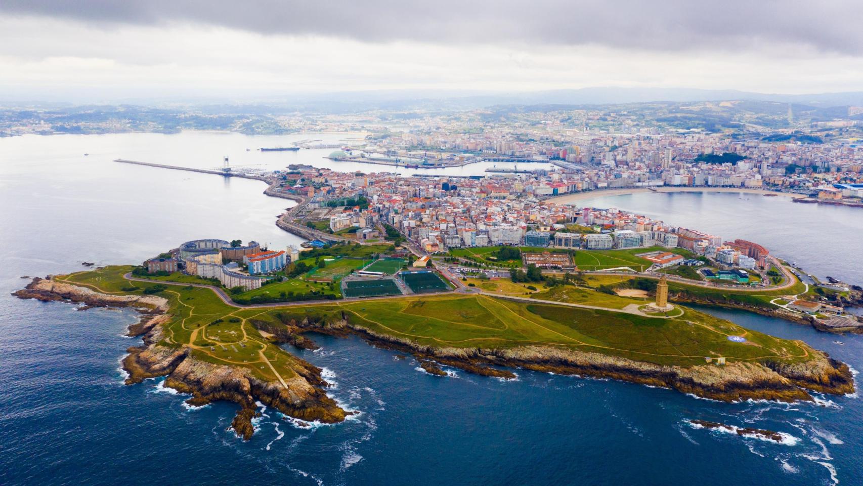 Vista aérea de A Coruña