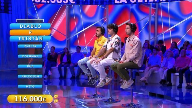 Los Mozos de Arousa durante el programa 'Reacción en cadena' de este lunes.