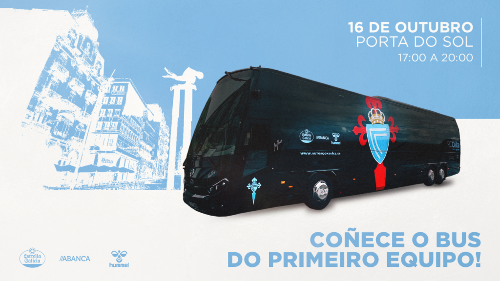 Anuncio para la presentación del nuevo autobús del Celta.