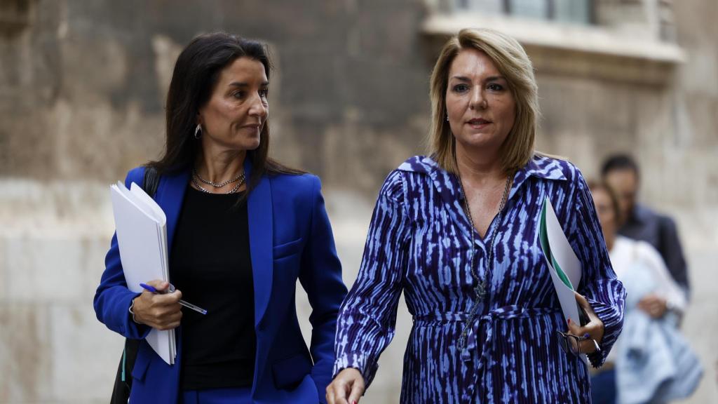 Ruth Merino y Susana Camarero este martes después del pleno del Consell