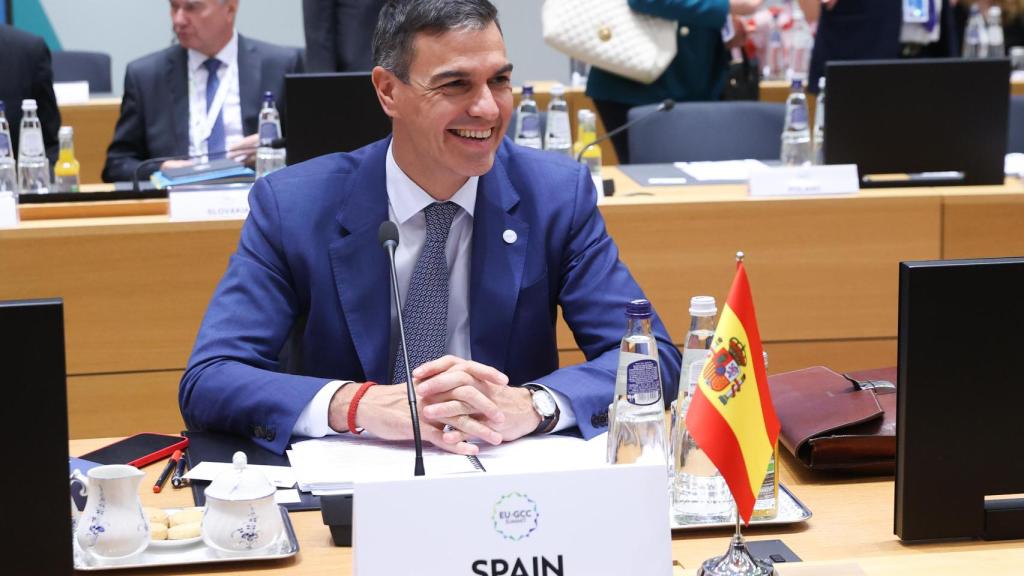 El presidente del Gobierno, Pedro Sánchez, durante la cumbre entre la UE y los países del Golfo de este miércoles en Bruselas