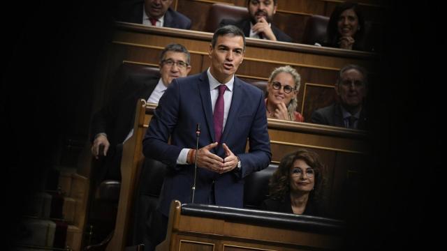 El presidente del Gobierno, Pedro Sánchez, este miércoles durante la sesión de control al Gobierno.