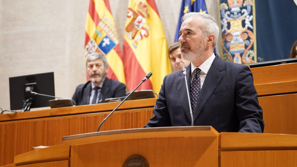 El presidente del Gobierno de Aragón, Jorge Azcón, en el Debate sobre el Estado de la Comunidad