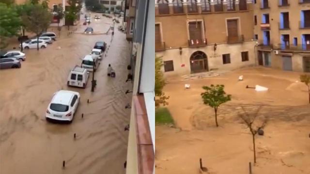 Las fuertes lluvias castigan a Tamarite de Litera (Huesca): “Fue un susto muy grande”