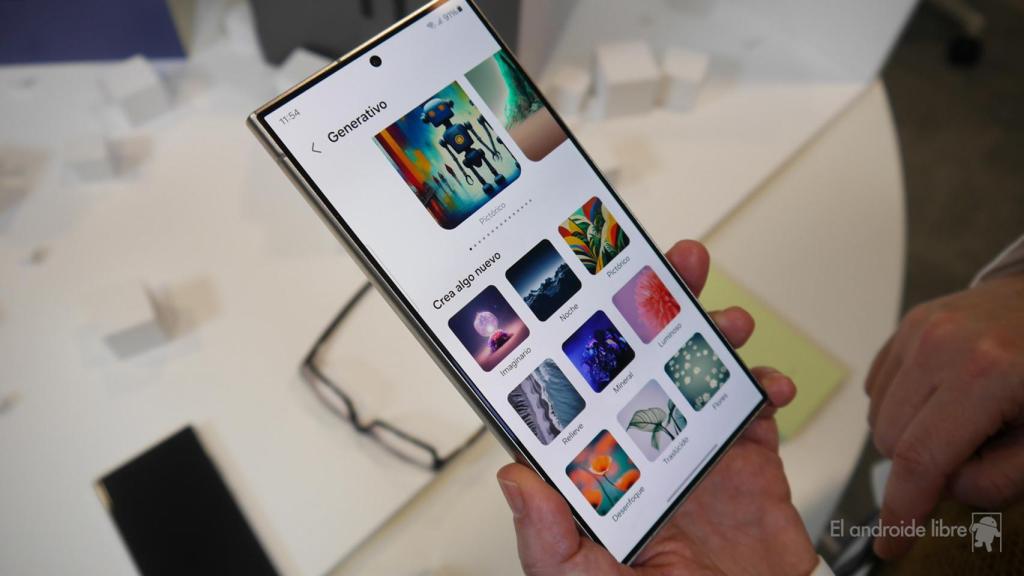 Creación de wallpapers IA en un móvil Samsung