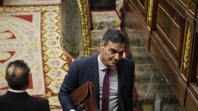 El presidente del Gobierno, Pedro Sánchez, este miércoles en el Congreso.