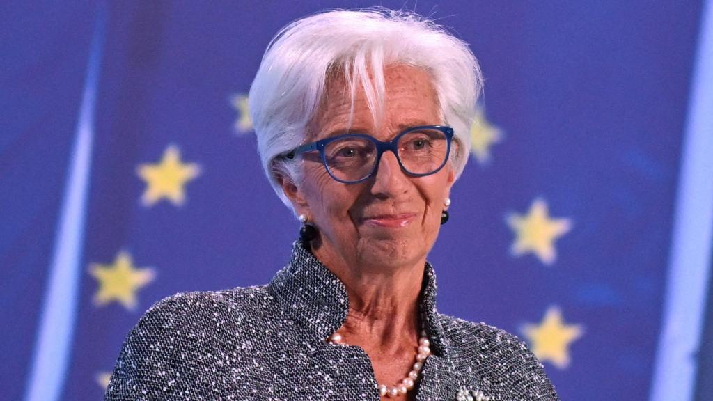 La presidenta del BCE, Christine Lagarde, durante una rueda de prensa.