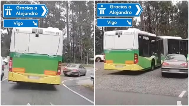 Captura del vídeo con la maniobra del Vitrasa.