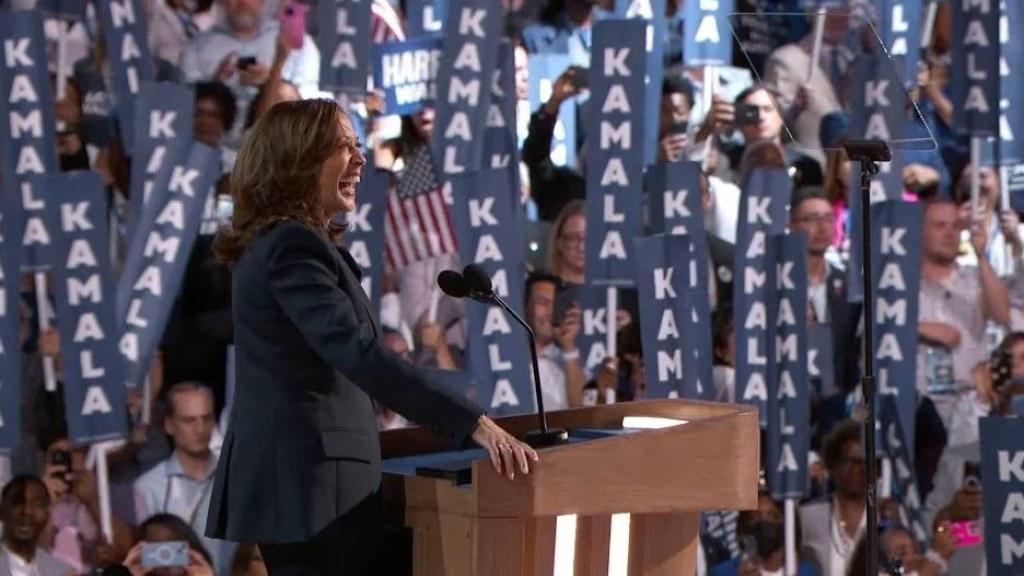 Kamala Harris, en la Convención Nacional Demócrata, el 23 de agosto.