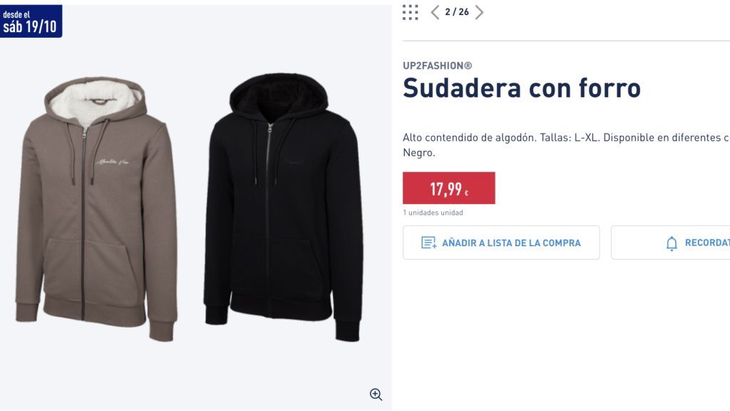 Sudadera con forro.