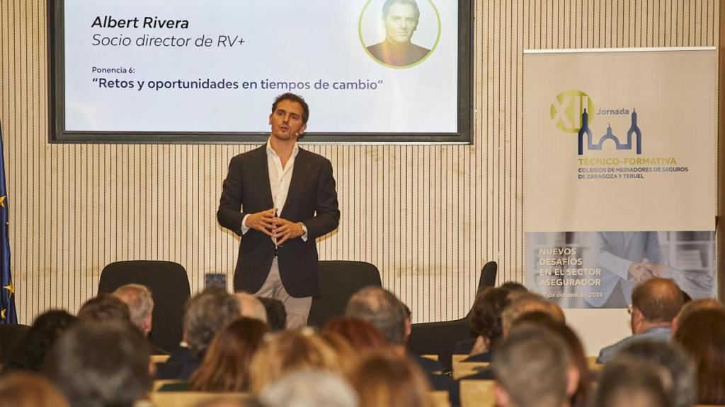 Albert Rivera en su charla en Zaragoza.