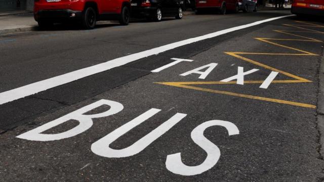 Un carril bus de Zaragoza.