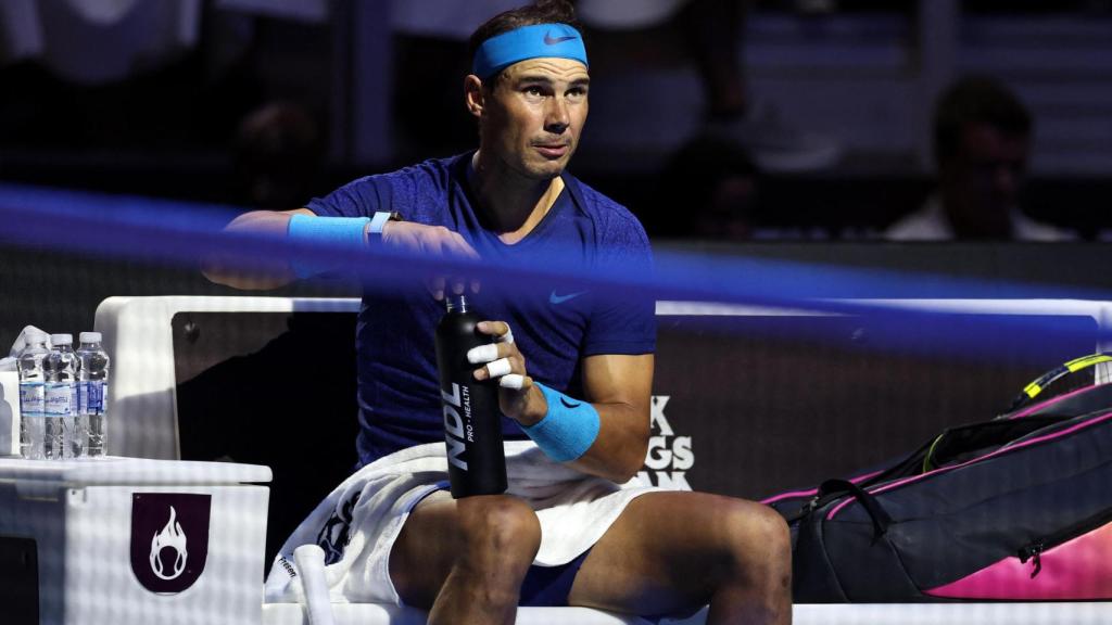 Rafa Nadal, durante su partido contra Alcaraz.