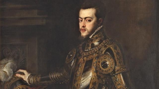 Detalle del retrato de Felipe II realizado por Tiziano en 1551. ©Museo Nacional del Prado