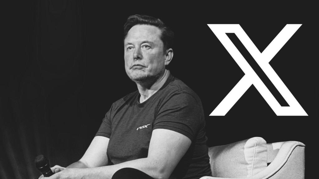 Fotomontaje de Elon Musk con el icono de X