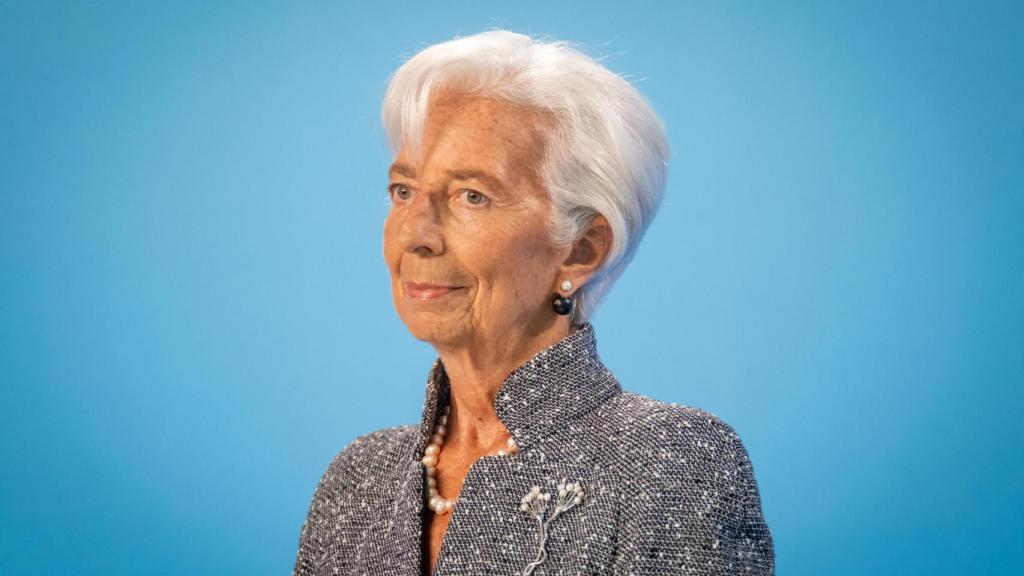 La presidenta del BCE, Christine Lagarde, durante una rueda de prensa