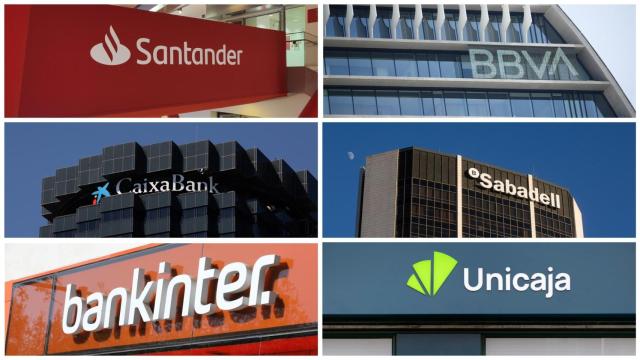 Logos de los seis bancos más grandes del país.