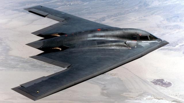 Un bombarderos B-2.