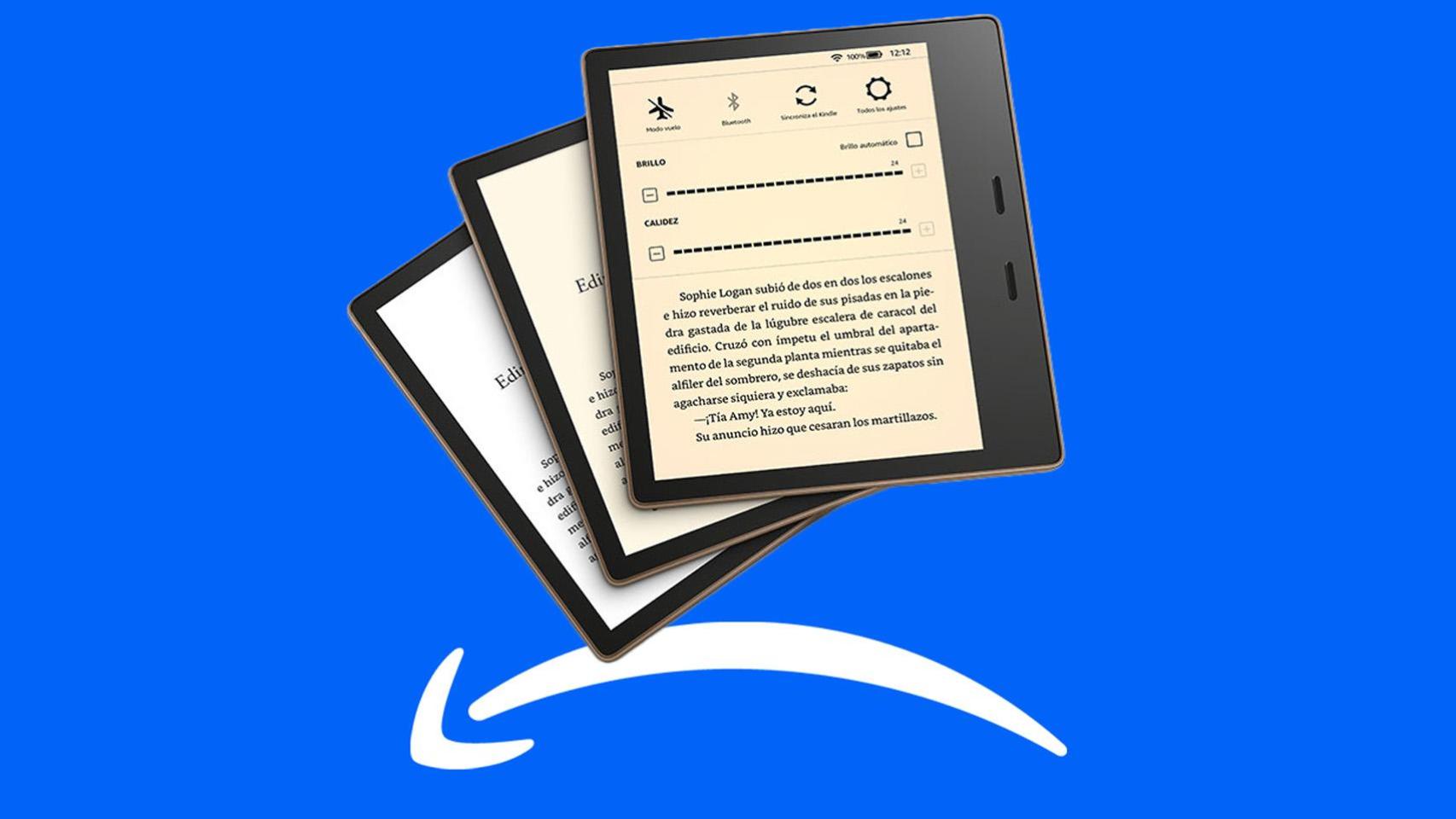 Fotomontaje con los Kindle Oasis del 2019.