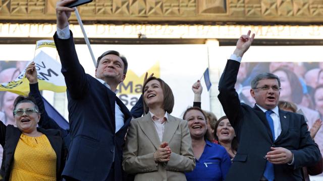 La presidenta liberal y proeuropea Maia Sandu, en un acto de campaña de septiembre.