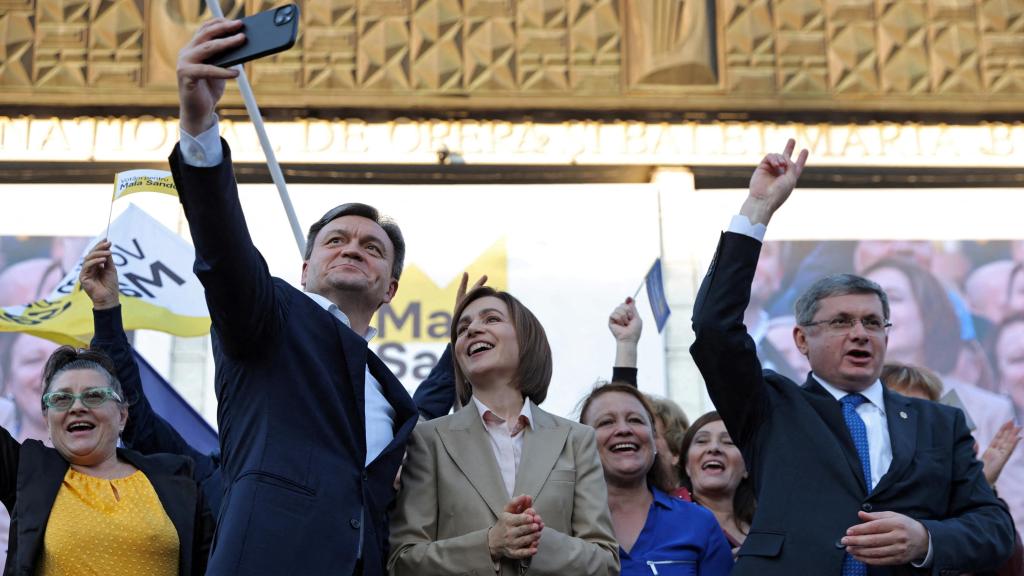 La presidenta liberal y proeuropea Maia Sandu, en un acto de campaña de septiembre.