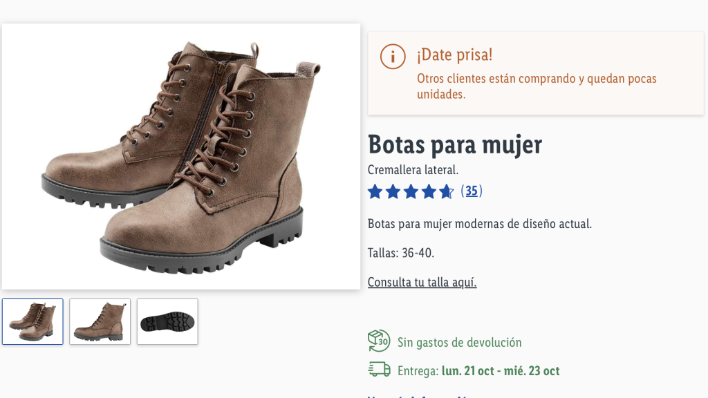 Botas para mujer.