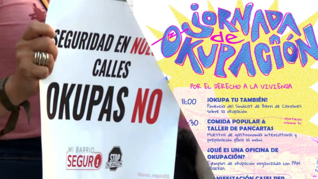 Las dos caras de la moneda, una manifestación 'antiokupa' y unas charlas sobre 'okupación' este mismo finde semana en Alicante.