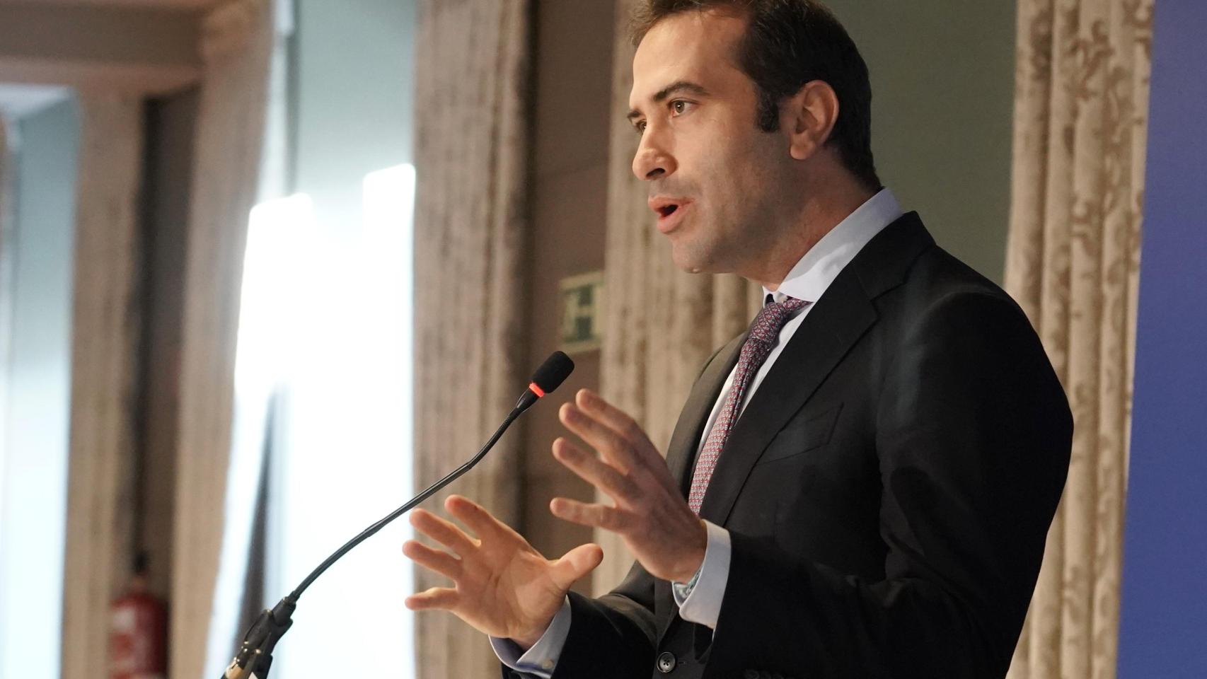 El ministro de Economía, Comercio y Empresa, Carlos Cuerpo, durante su intervención en Valladolid, este viernes