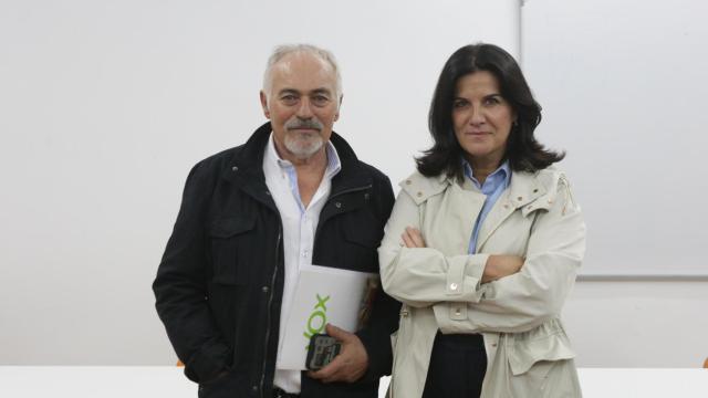 La vicesecretaria nacional de Organización de Vox, María Ruiz; y el presidente provincial de Vox Zamora, Eugenio Blanco.