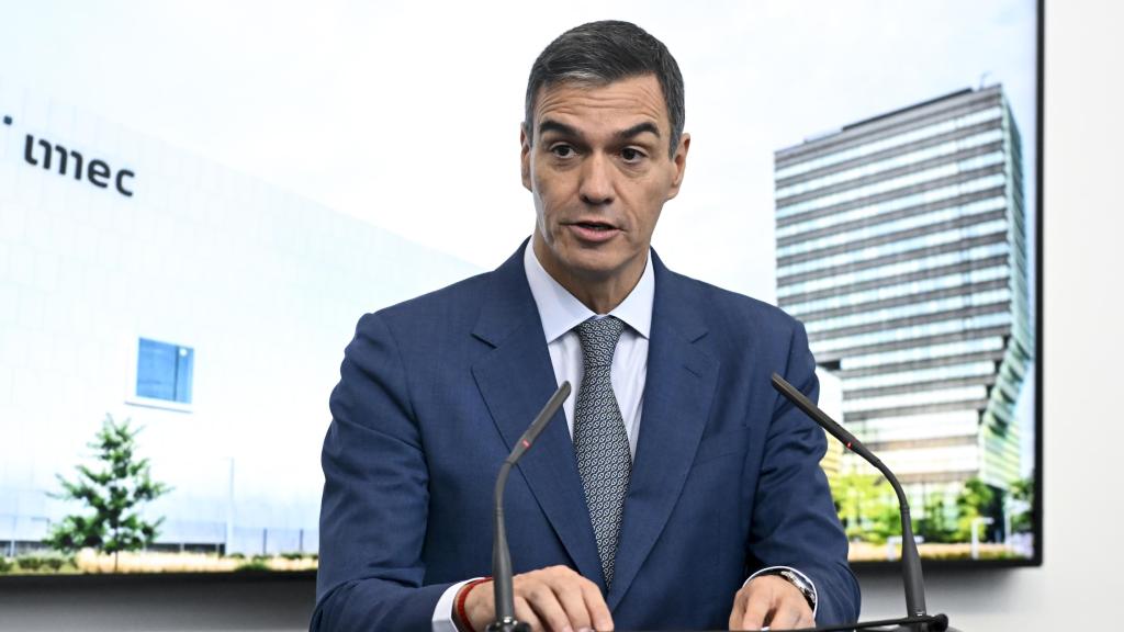 Pedro Sánchez este viernes en un acto en Lovaina (Bélgica).