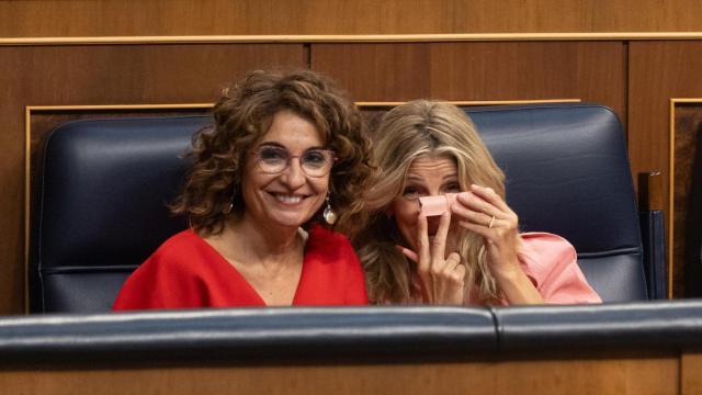 María Jesús Montero y Yolanda Díaz, vicepresidentas del Gobierno y ministas de Hacienda y Trabajo, respectivamente.