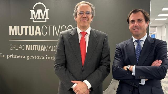 De izda a dcha: el nuevo director de tecnología de Mutuactivos, Fernando Pablos, y el nuevo director de Cuentas Institucionales del área de Pensiones, Antonio Valverde.