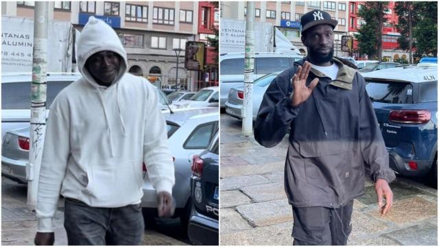 Ibrahima Diack y Magatte N’Diaye a su llegada ayer a la Audiencia de A Coruña.