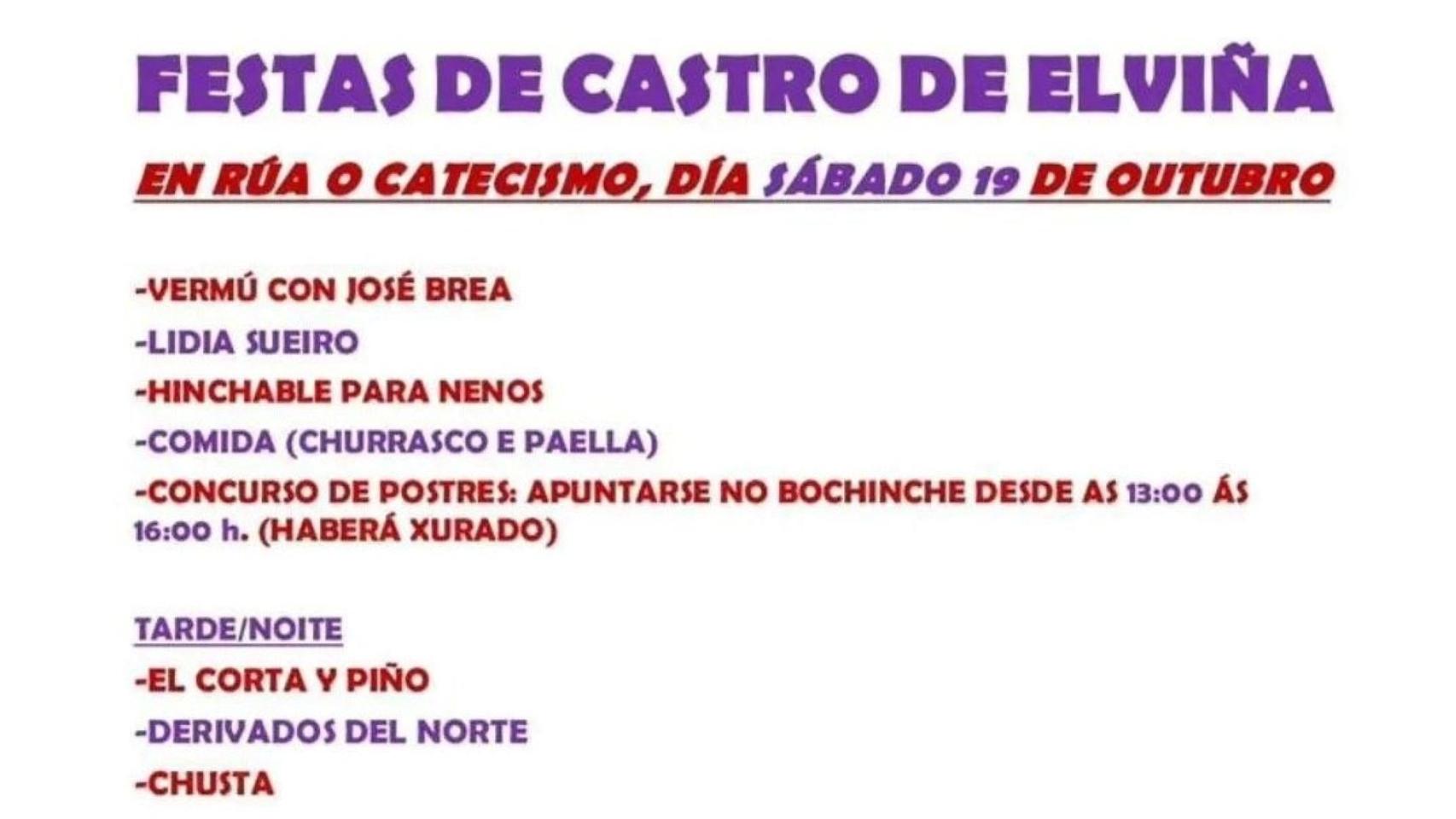 Cartel de las fiestas de Castro de Elviña