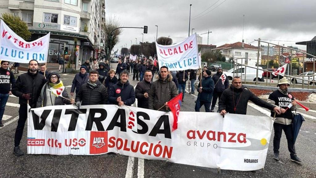 Imagen de archivo de una manifestación de trabajadores de Vitrasa