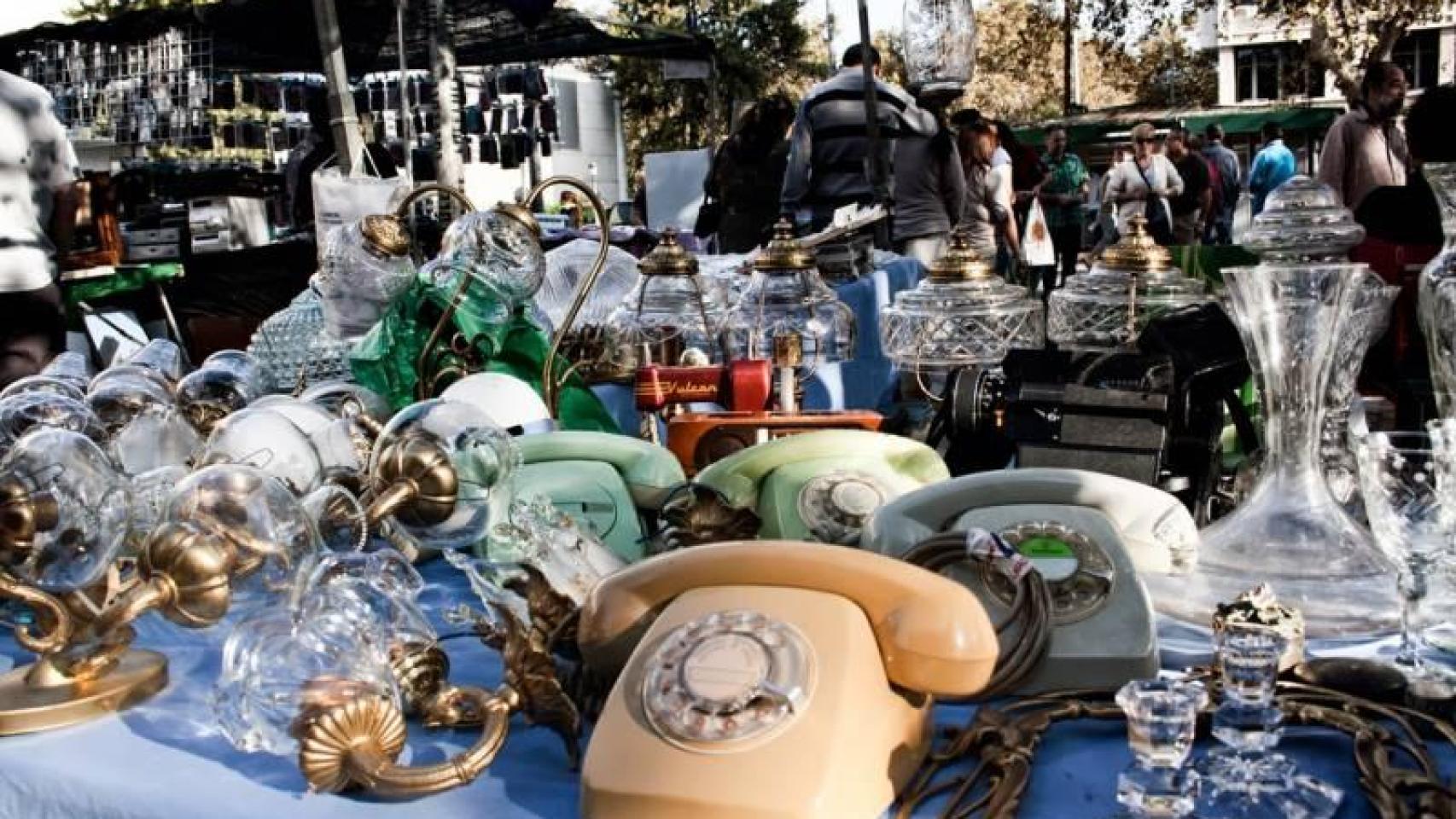 Productos en venta en el Rastro.