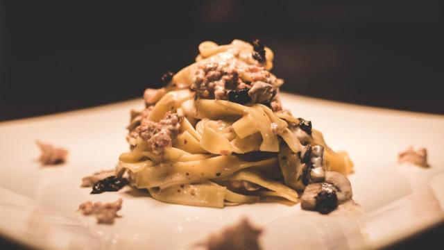 Uno de los platos de pasta del restaurante Lambrusqueria de Valencia