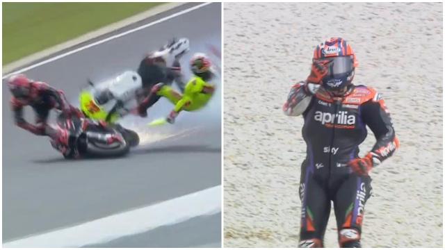 El duro accidente de Maverick Viñales tras ser embestido a 300 km/h por Bezzecchi