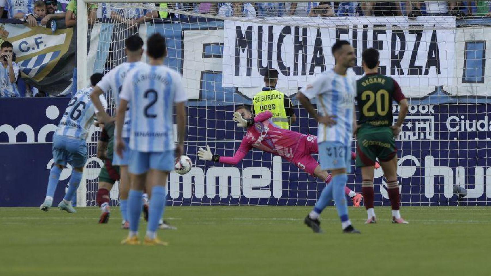 El momento del penalti fallado por Antoñito Cordero.