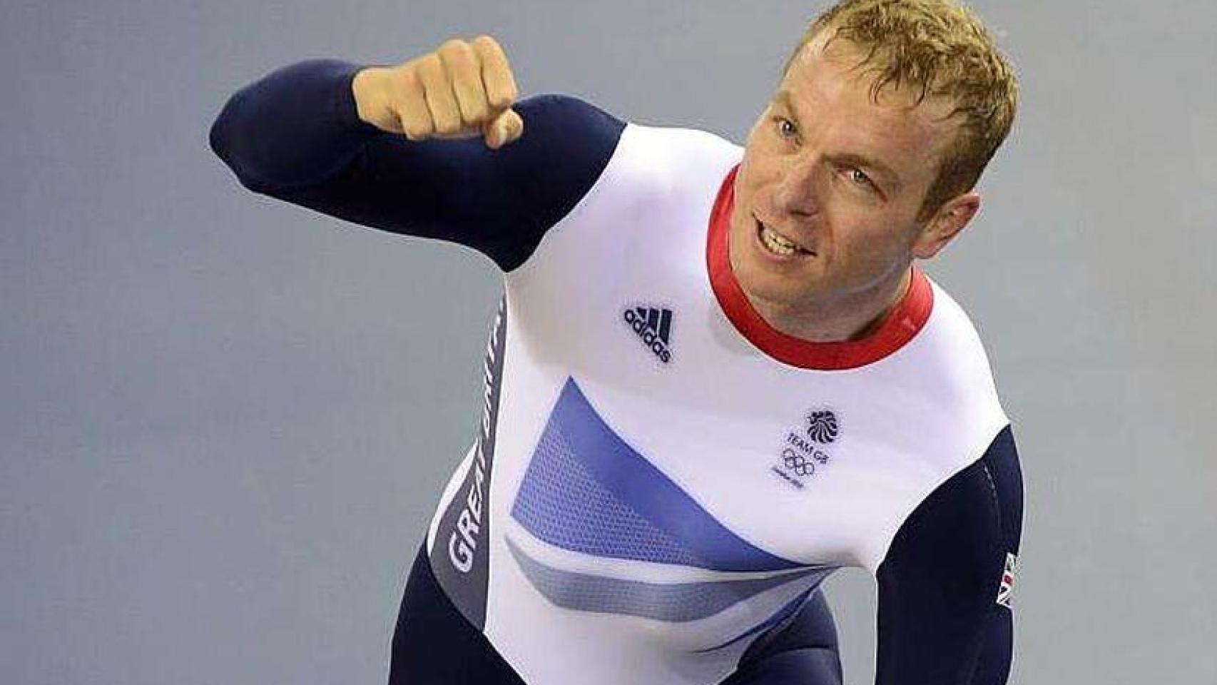 Chris Hoy, durante una prueba de ciclismo.