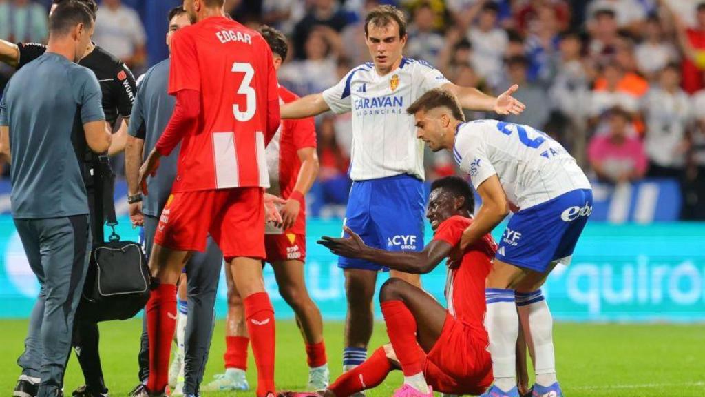 Francho durante el partido ante el Almería.