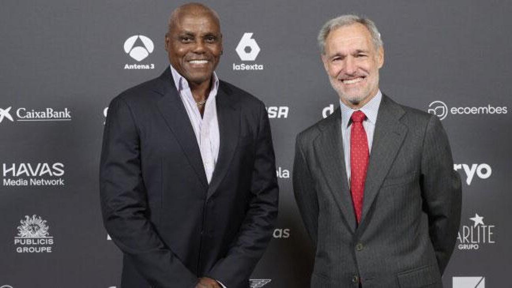 Carl Lewis, en la presentación de Atresmedia.