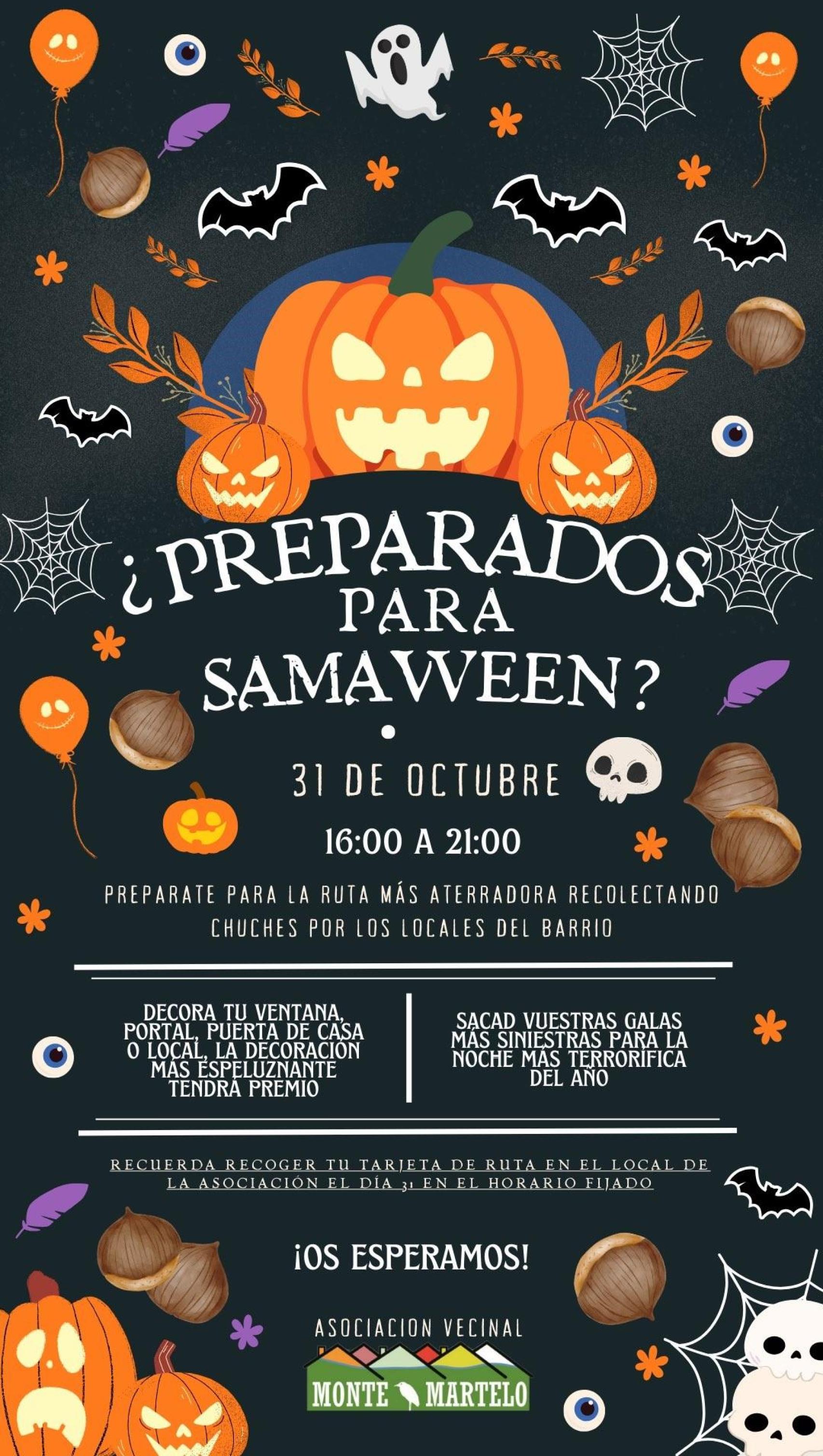 Cartel Halloween Monte Martelo.