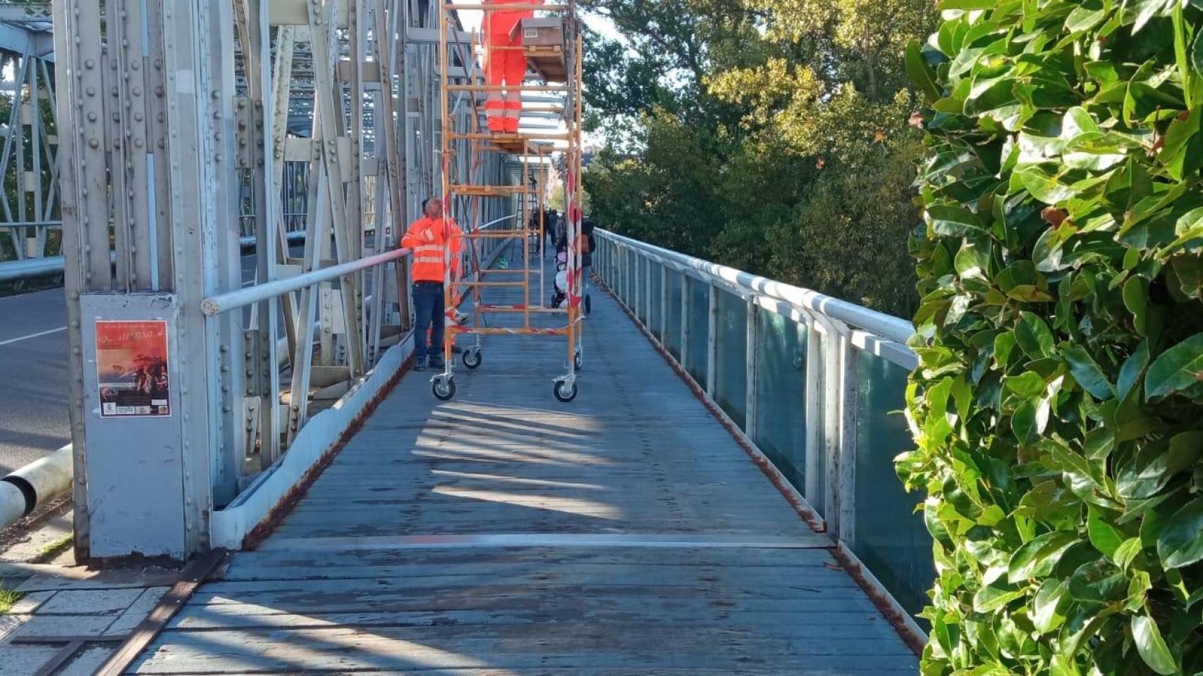 Obras en el Puente de Hierro de Zamora